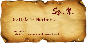 Szitár Norbert névjegykártya