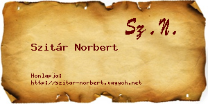 Szitár Norbert névjegykártya