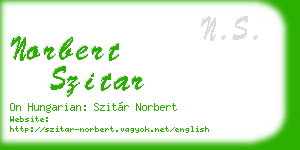 norbert szitar business card